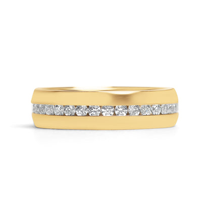 Highly Polished Gold Stainless Steel CZ Center Ring