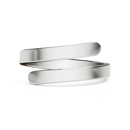 18K Gold PVD Stainless Steel Blank Engravable 2 Name Wrap Ring