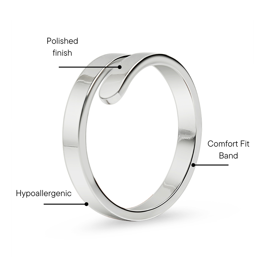 18K Gold PVD Stainless Steel Blank Engravable 2 Name Wrap Ring