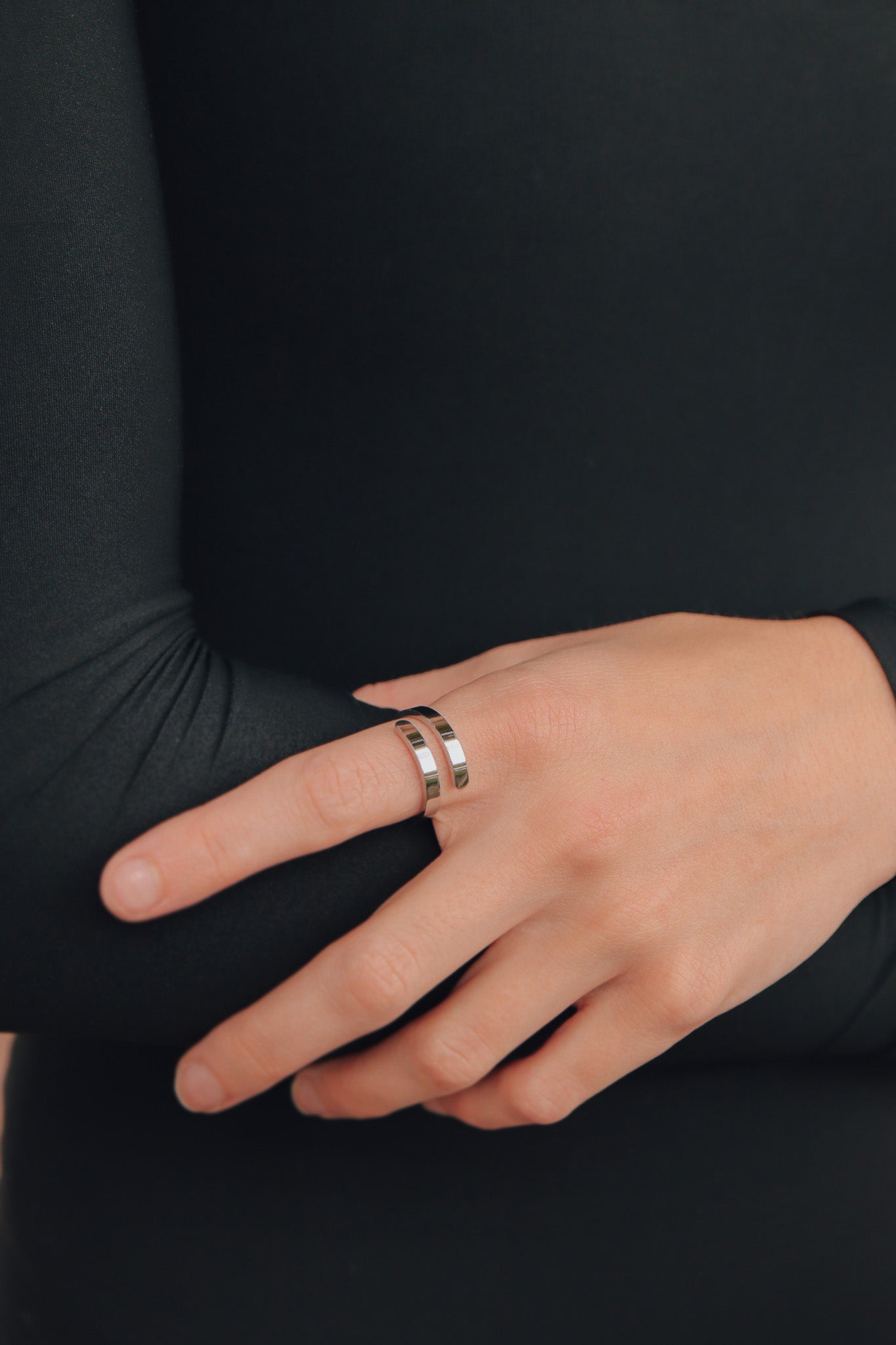 18K Gold PVD Stainless Steel Blank Engravable 2 Name Wrap Ring