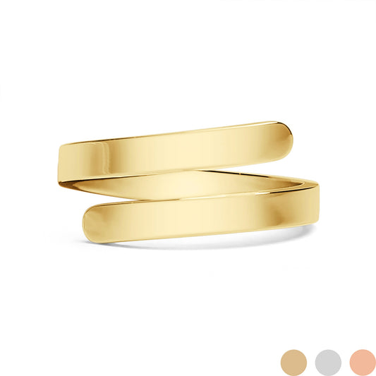 18K Gold PVD Stainless Steel Blank Engravable 2 Name Wrap Ring