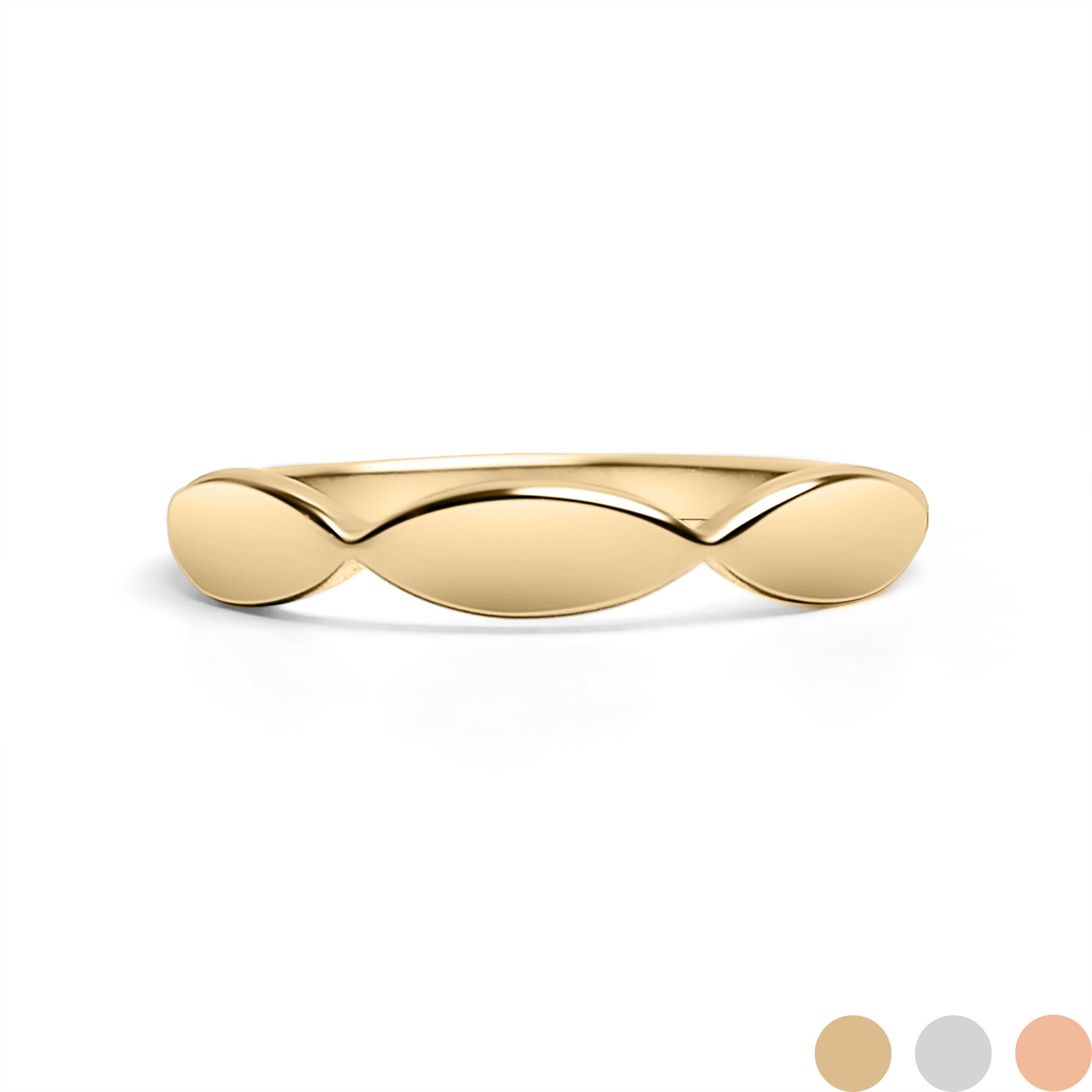 18K Gold PVD Stainless Steel Sculpted Blank Engravable Ring