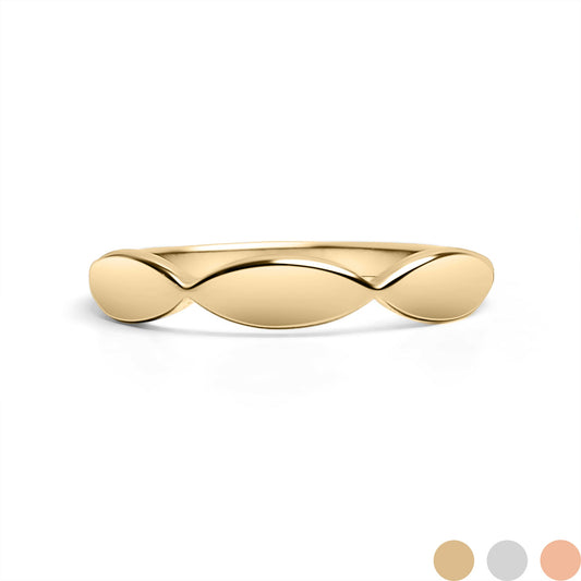 18K Gold PVD Stainless Steel Sculpted Blank Engravable Ring