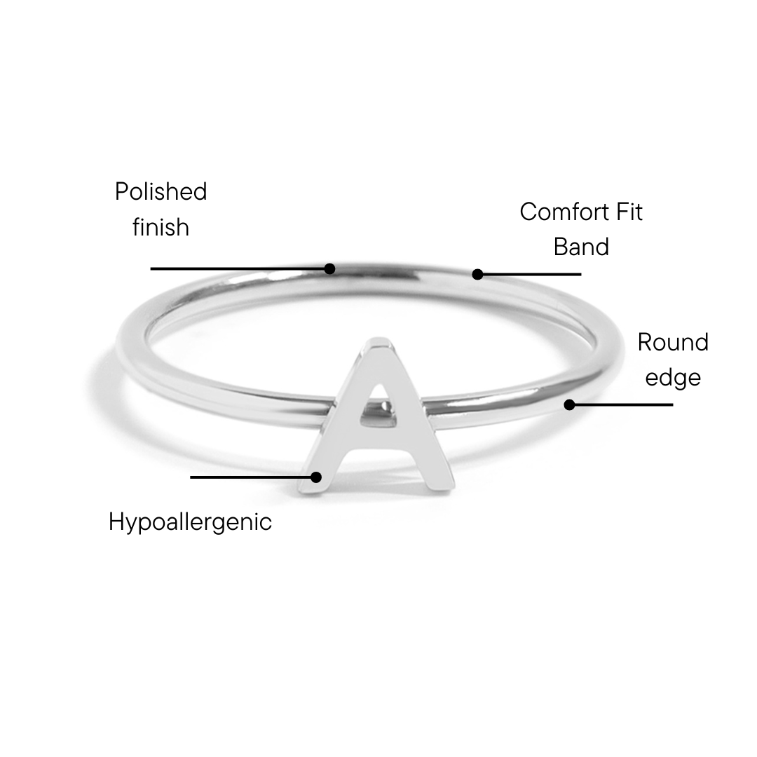 Stainless Steel Initial Stacking Rings A-M