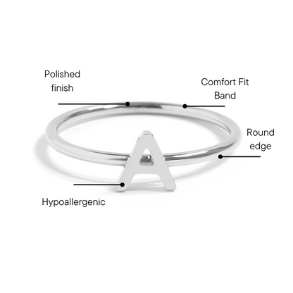 Stainless Steel Initial Stacking Rings A-M