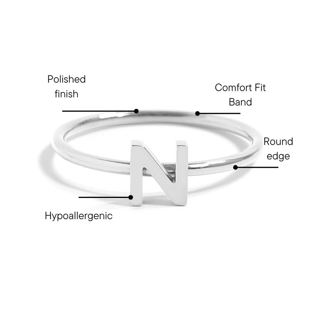Stainless Steel Initial Stacking Rings N-Z