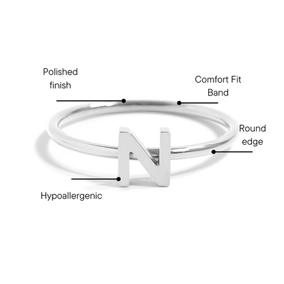 Stainless Steel Initial Stacking Rings N-Z