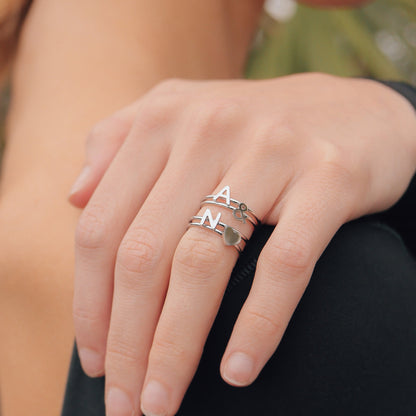Stainless Steel Initial Stacking Rings N-Z