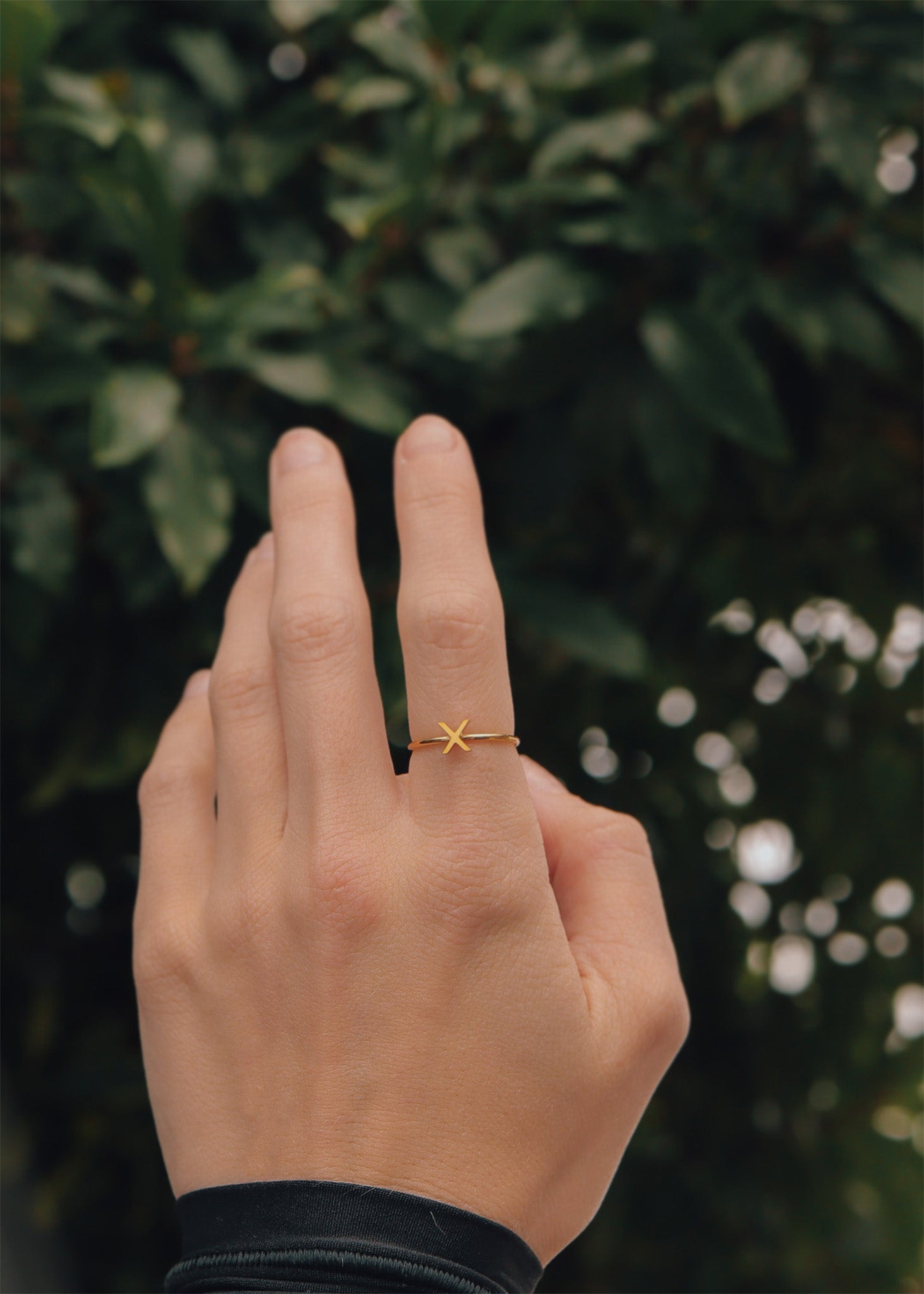 18K Gold PVD Stainless Steel Initial Stacking Rings N-Z