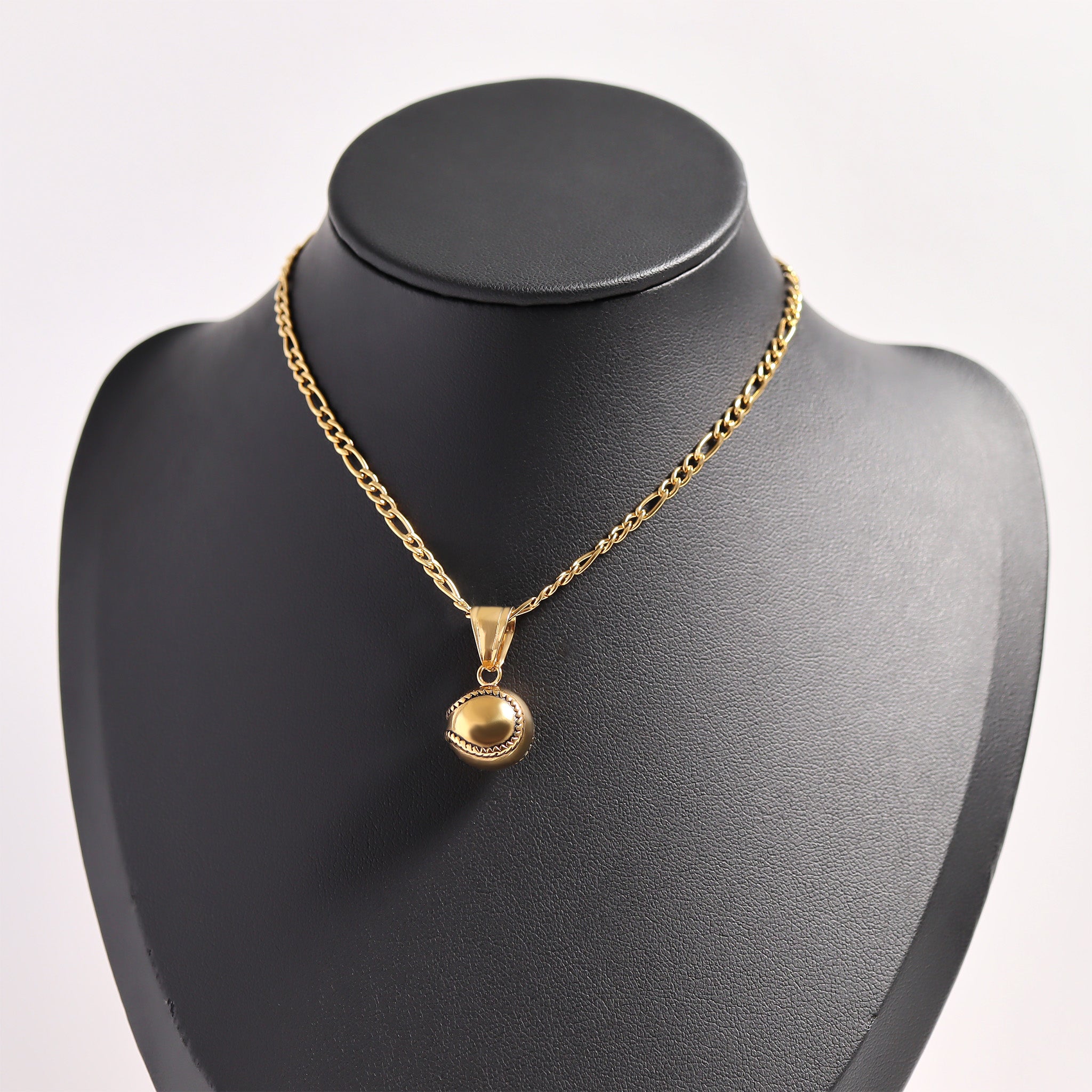 18K Gold PVD 3D Baseball Pendant