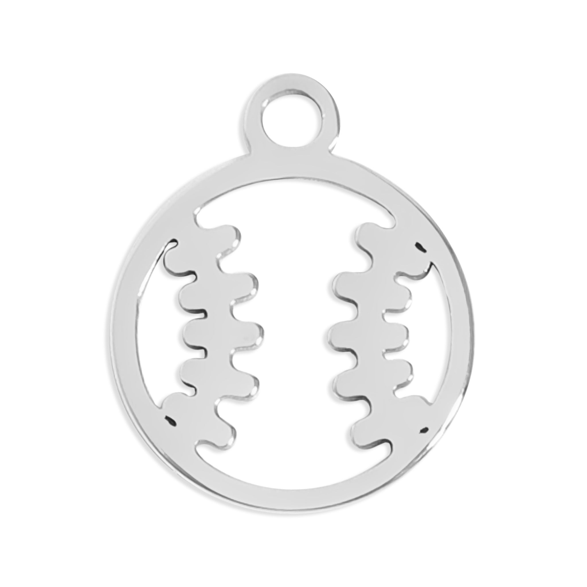 18K Gold PVD Stainless Steel Baseball Charm