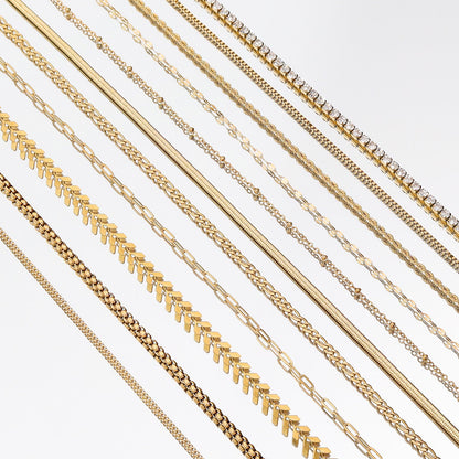 18K Gold PVD Stainless Steel 1.5mm Box Chain Necklace