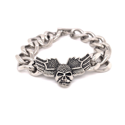 Stainless Steel Skull Wings Bracelet