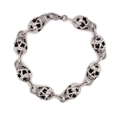 Stainless Steel Star Skull Bracelet