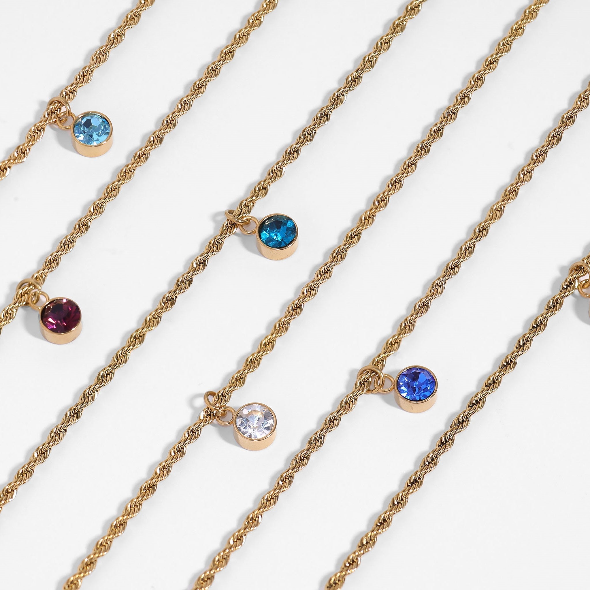 18K Gold PVD Stainless Steel Rope Chain Necklace