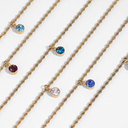 18K Gold PVD Stainless Steel Rope Chain Necklace