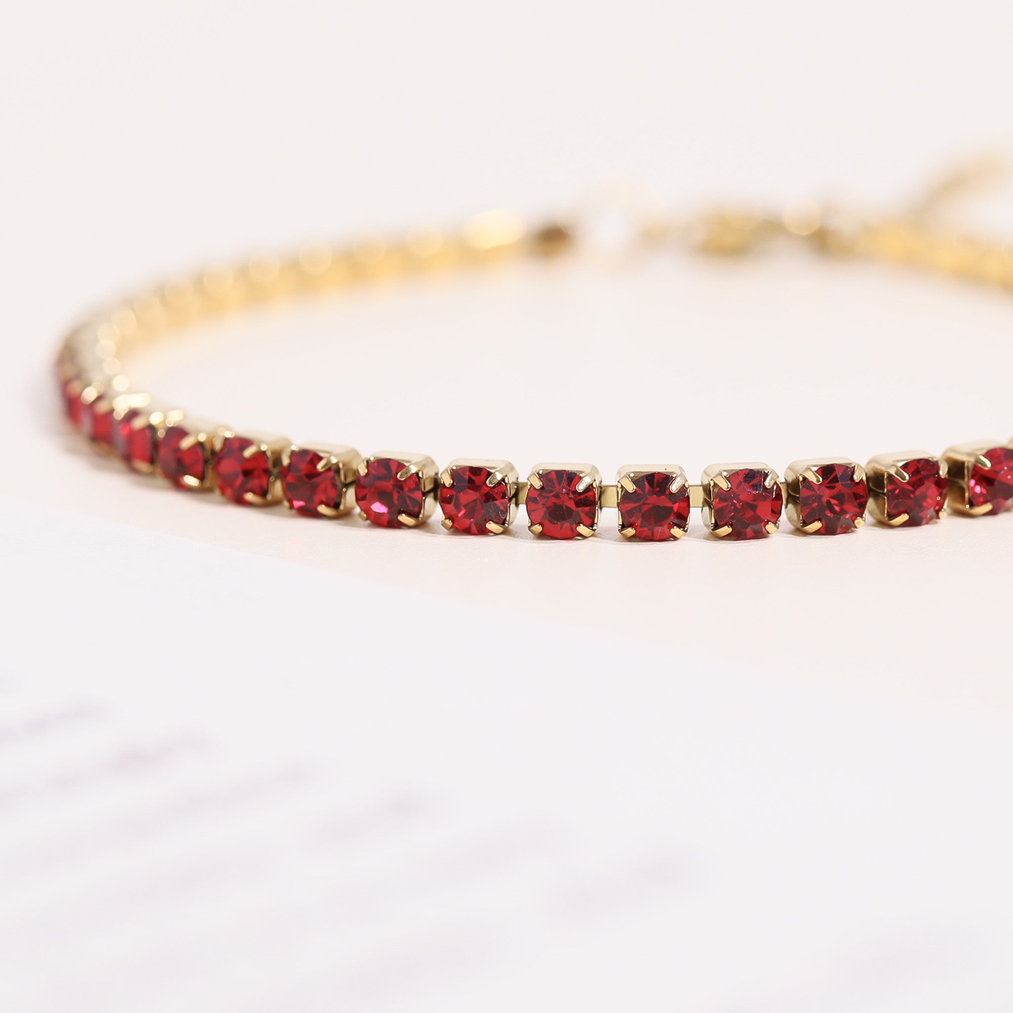 18K Gold PVD Stainless Steel Birthstone Tennis Chain Bracelet