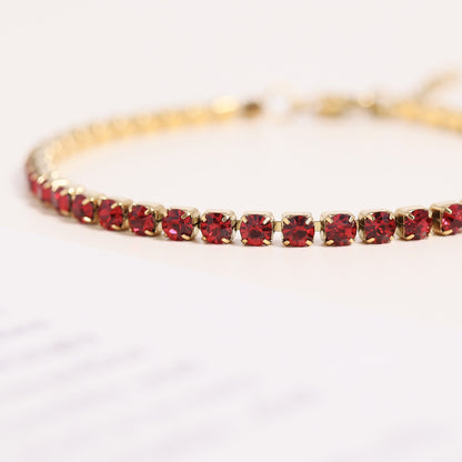 18K Gold PVD Stainless Steel Birthstone Tennis Chain Bracelet