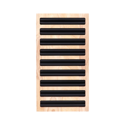 Natural Wood & Leather Slotted Ring Display