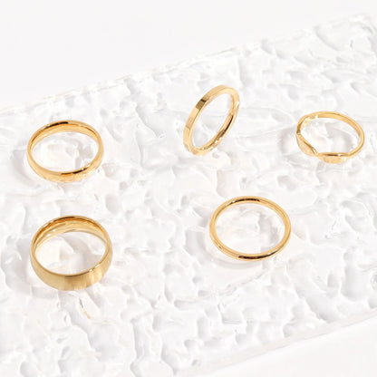 18K Gold PVD Stainless Steel Flat Blank Ring