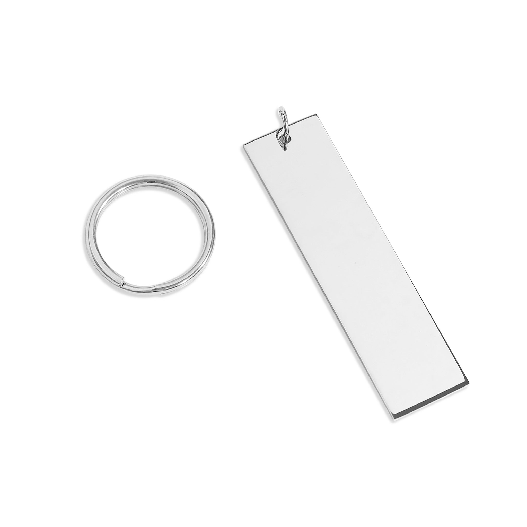 Stainless Steel Rectangle Engravable Blank Keychain Kit