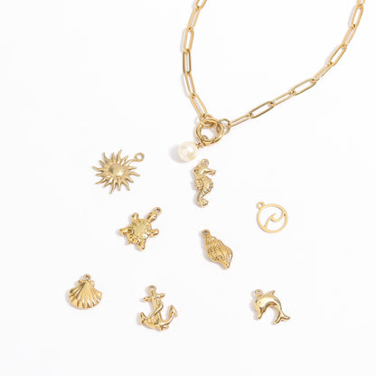 18K Gold PVD Stainless Steel Nautical Charm Set