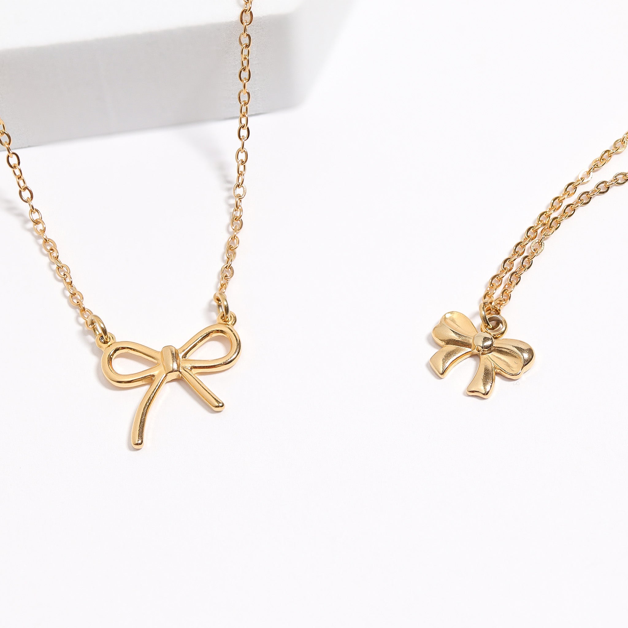 18K Gold PVD Stainless Steel Bow Connector Charm