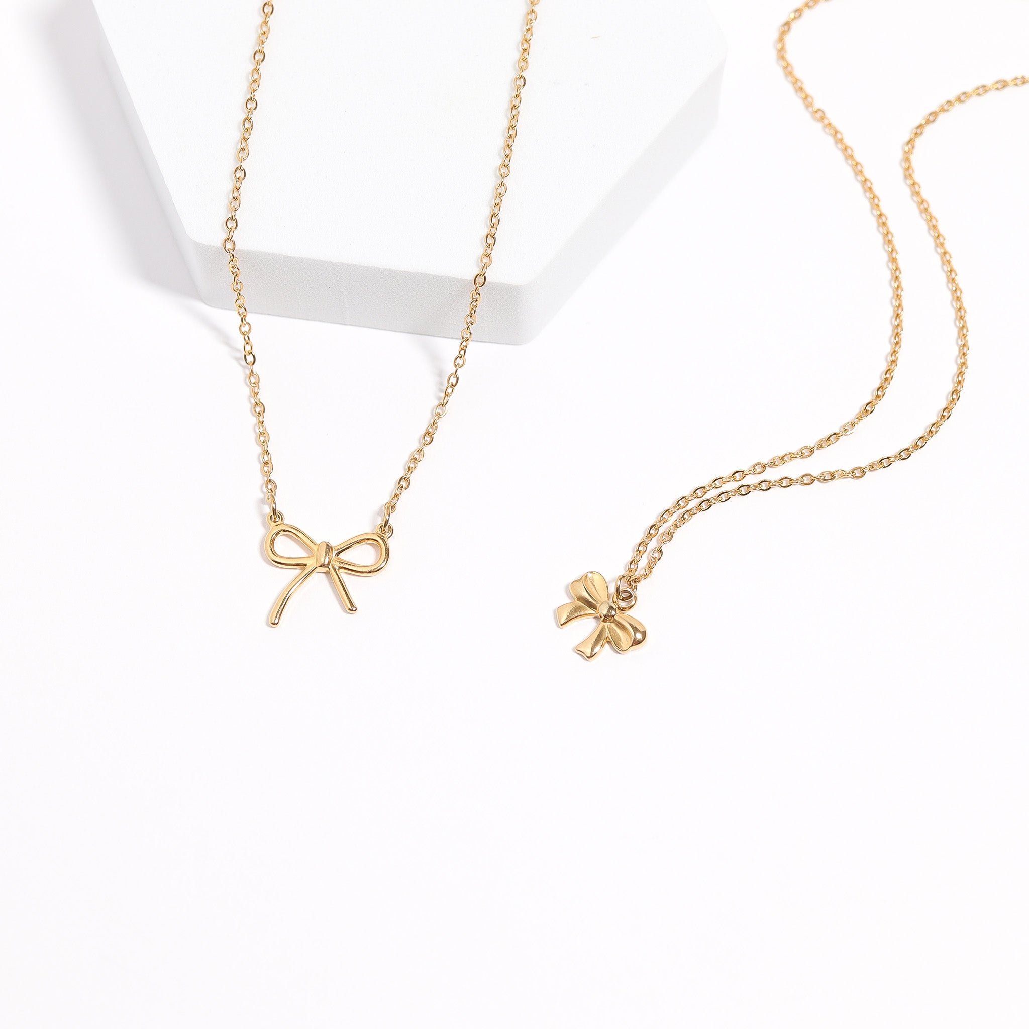 18K Gold PVD Stainless Steel Bow Connector Charm