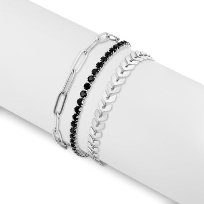 25 pc Stainless Steel Women's Layered Bracelet Set
