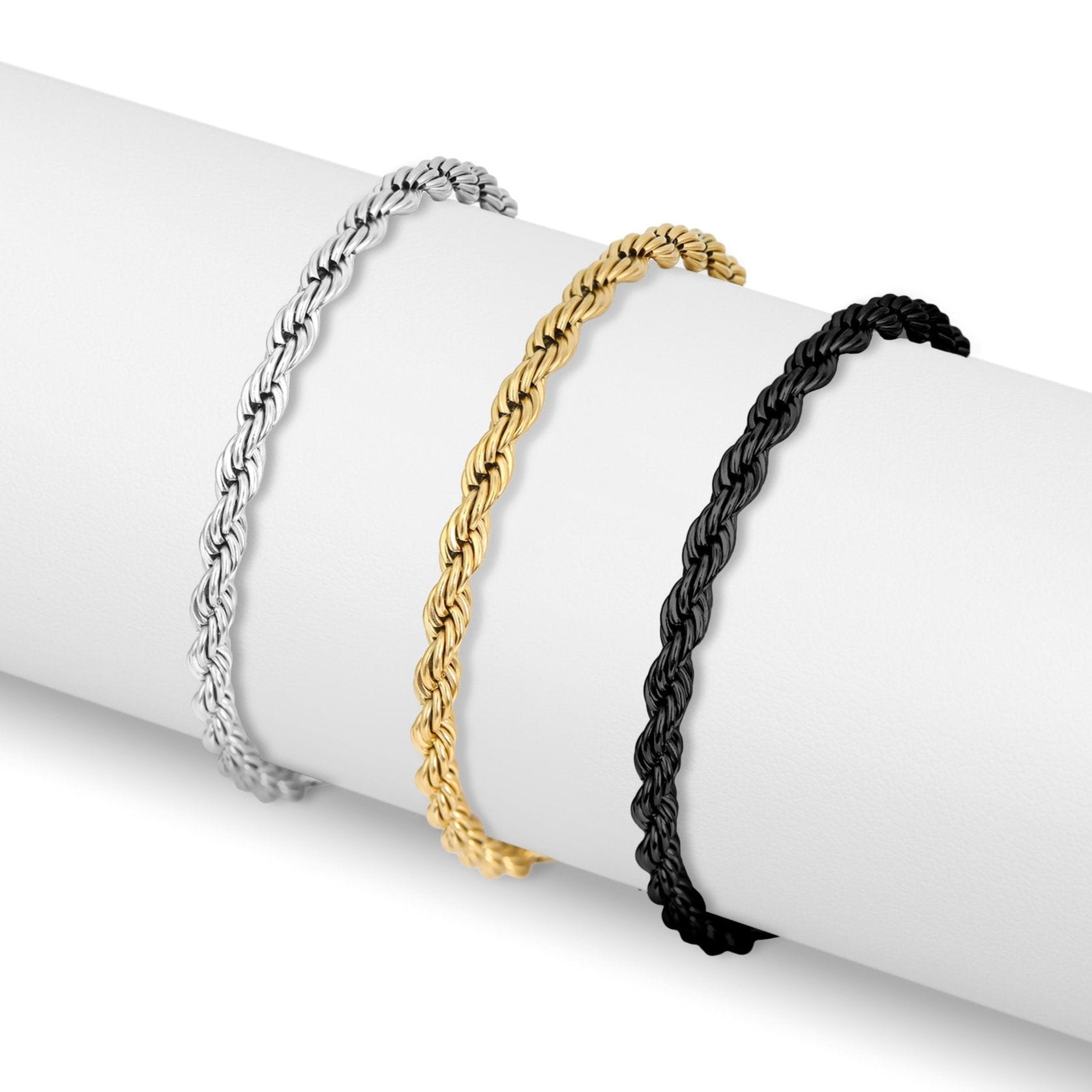 18K Gold PVD Stainless Steel Rope Chain Bracelet/Anklet