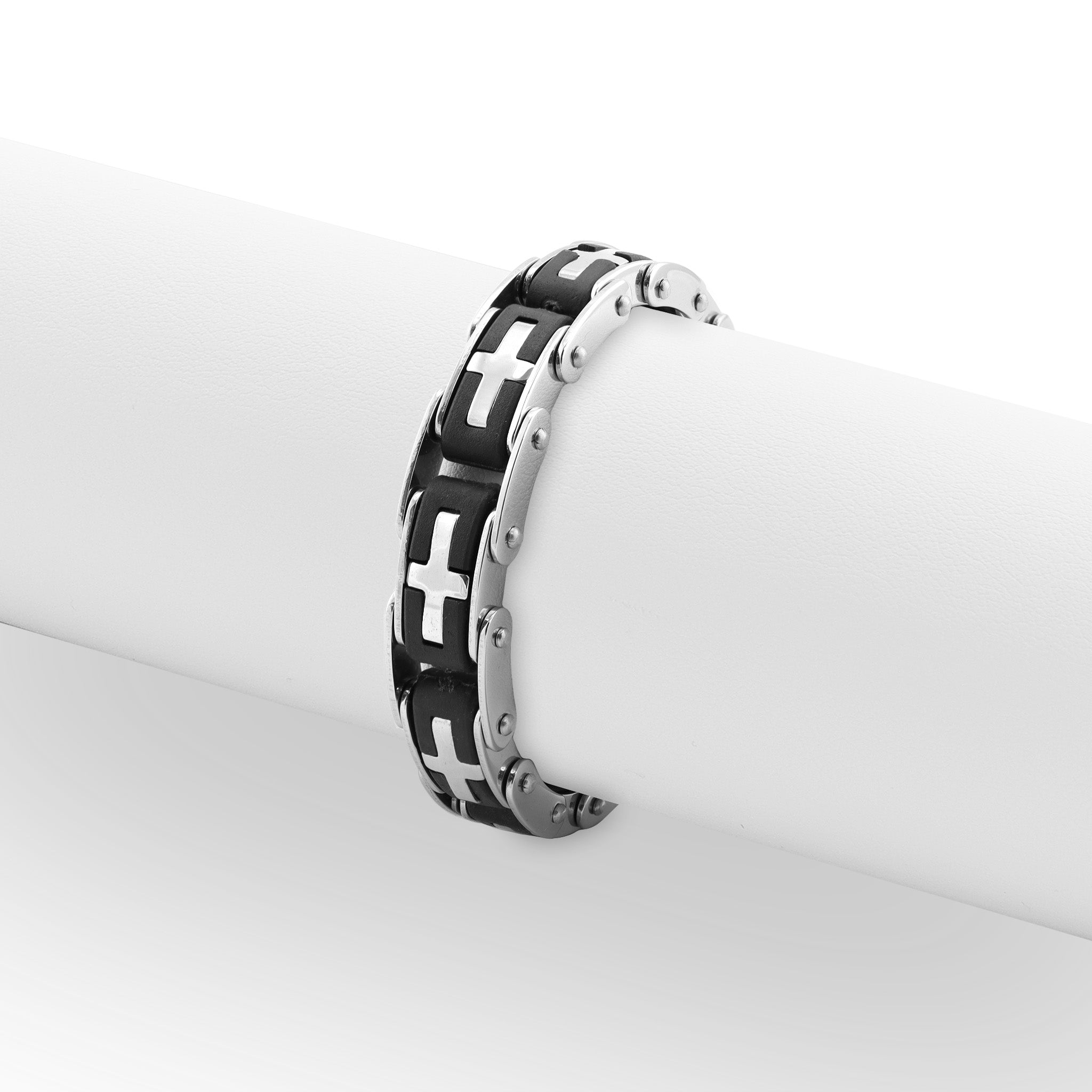 18K Gold PVD Stainless Steel Cross Bike Chain Bracelet
