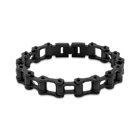 Stainless Steel Black Bike Chain Bracelet