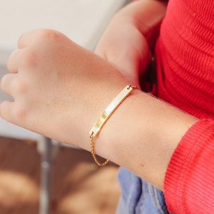 18K Gold PVD Stainless Steel Blank Curved Bar Bracelet/Anklet