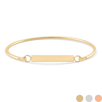 18K Gold PVD Stainless Steel Blank Flat Bar Bracelet