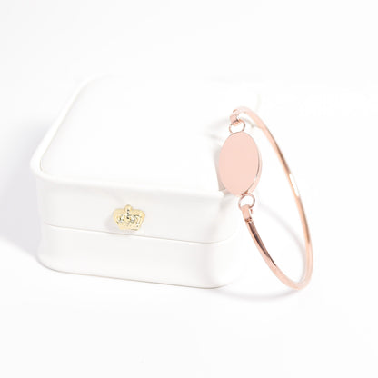 18K Gold PVD Stainless Steel Oval Engravable Bracelet