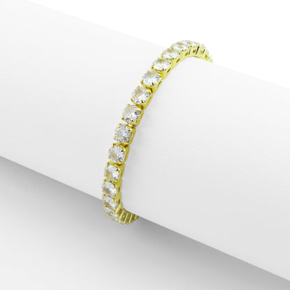 Gold PVD Coated Over Brass Cubic Zirconia Tennis Bracelet