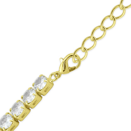 Gold PVD Coated Over Brass Cubic Zirconia Tennis Bracelet