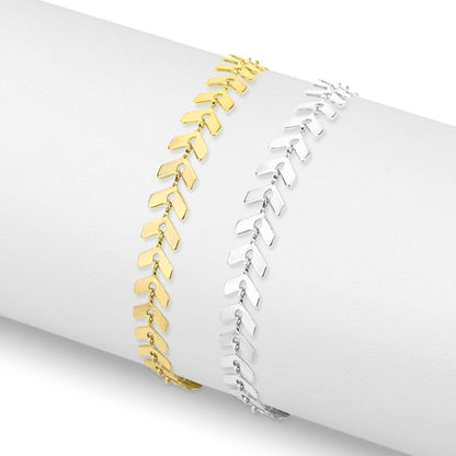 18K Gold PVD Stainless Steel Chevron Bracelet or Anklet