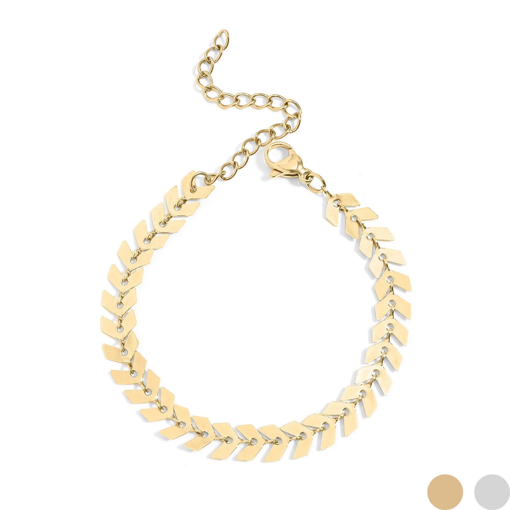 18K Gold PVD Stainless Steel Chevron Bracelet or Anklet