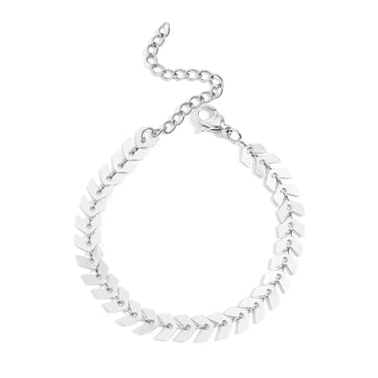 18K Gold PVD Stainless Steel Chevron Bracelet or Anklet