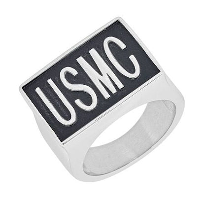 Stainless Steel "USMC" Signet Ring
