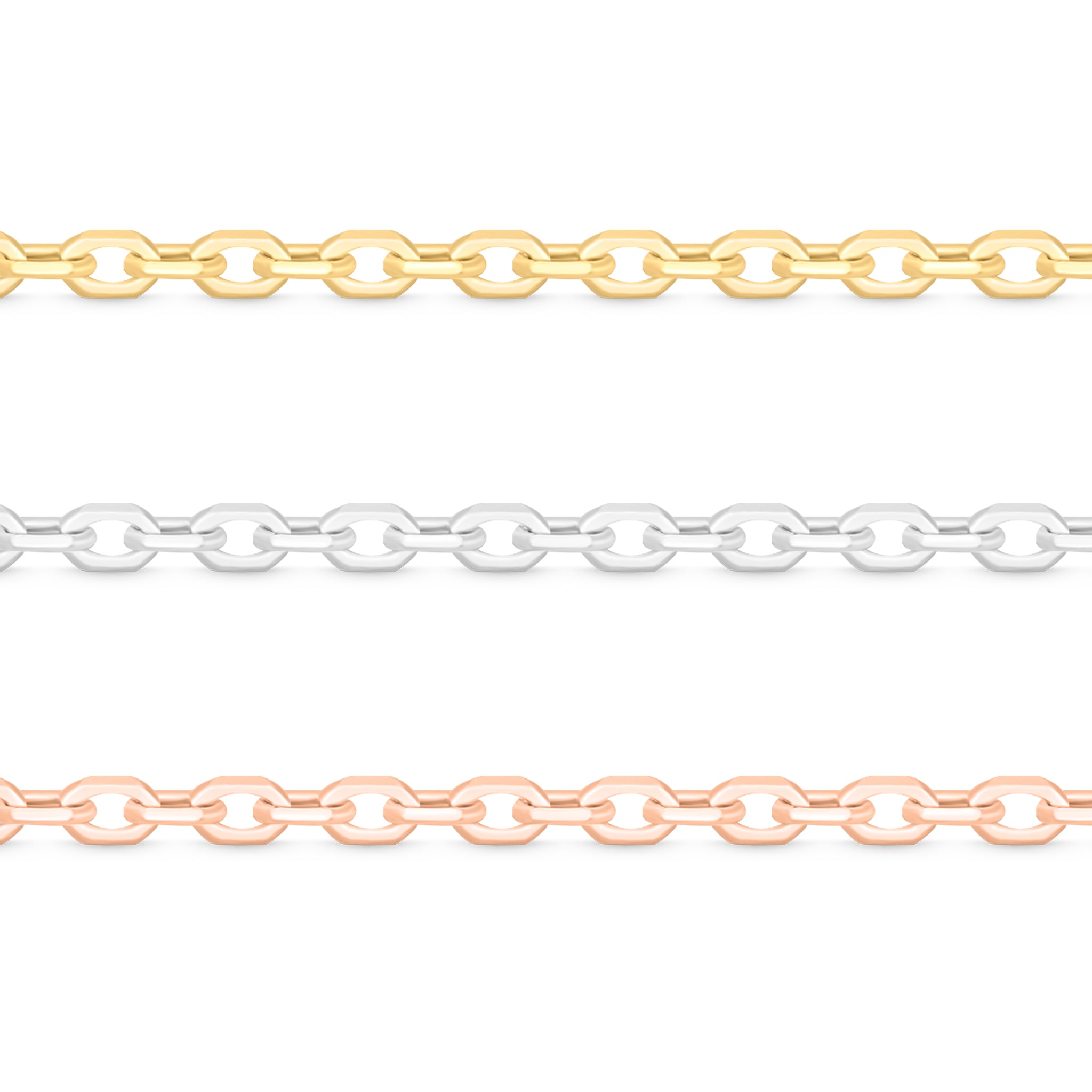0.9mm Fine Diamond Cut Cable 14K Solid Gold Permanent Jewelry Chain - By the Inch