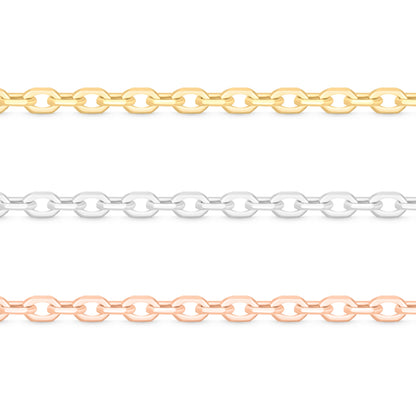 0.9mm Fine Diamond Cut Cable .925 Sterling Silver Permanent Jewelry Chain - By The Foot