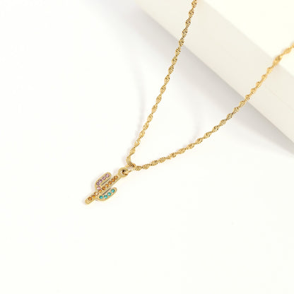 18K Gold PVD Stainless Steel Singapore Chain Necklace