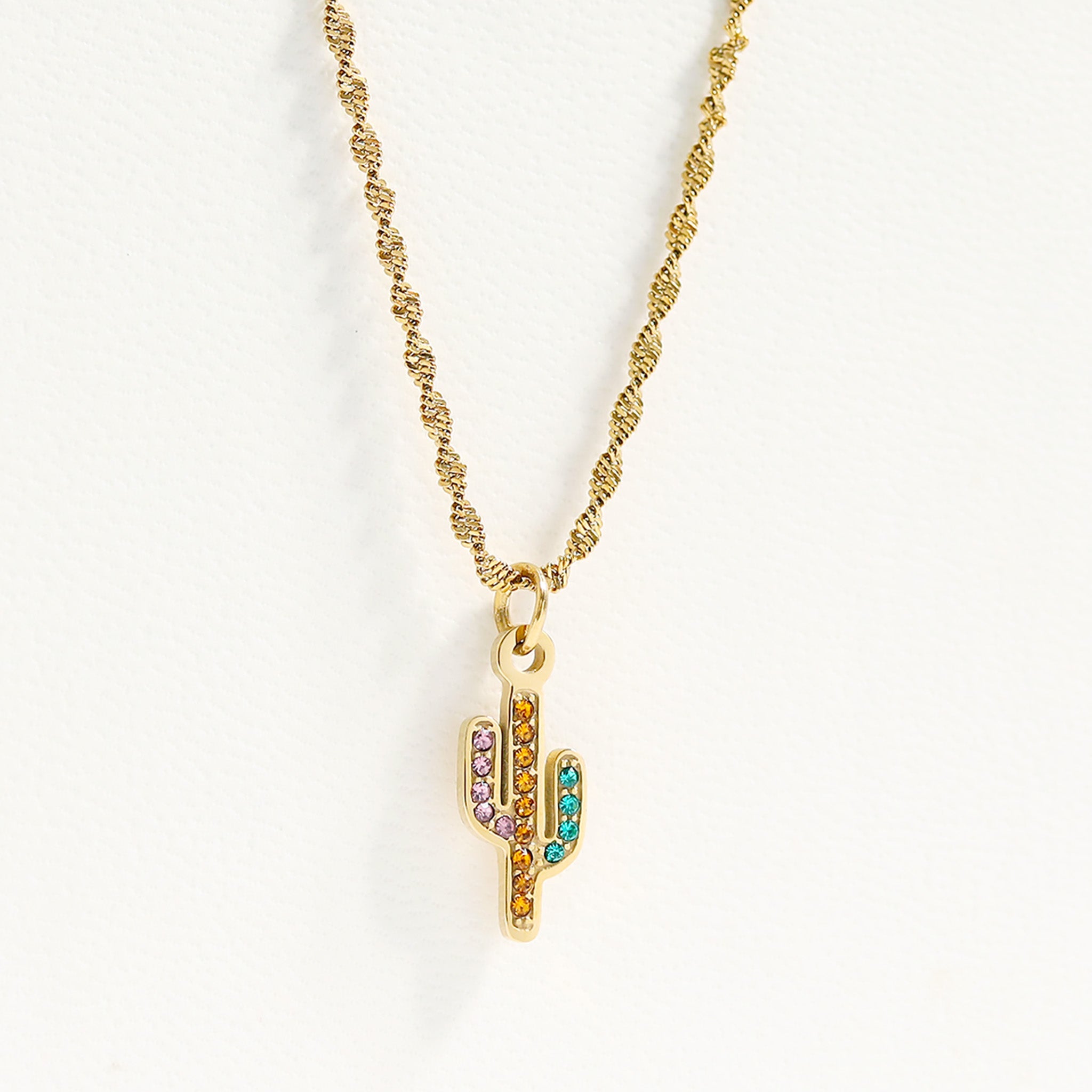 18K Gold PVD Stainless Steel Singapore Chain Necklace
