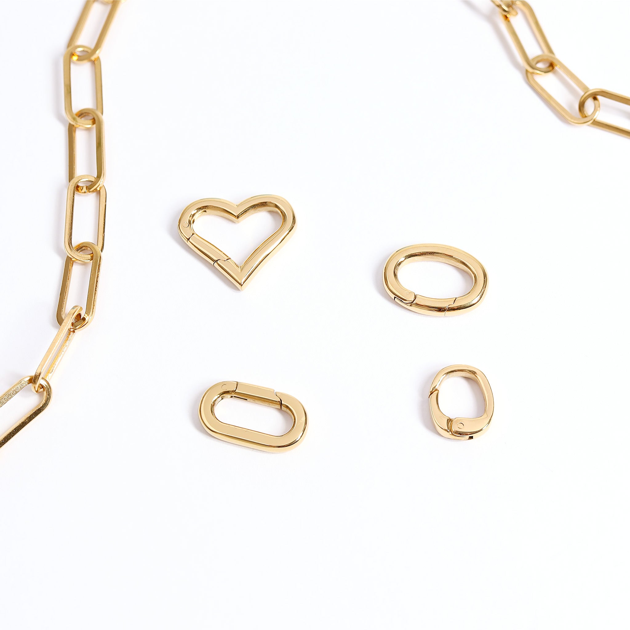18K Gold PVD Stainless Steel Mini Rounded Square Carabiner
