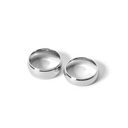 Stainless Steel Highly Polished Rounded Center with Edge Blank Ring