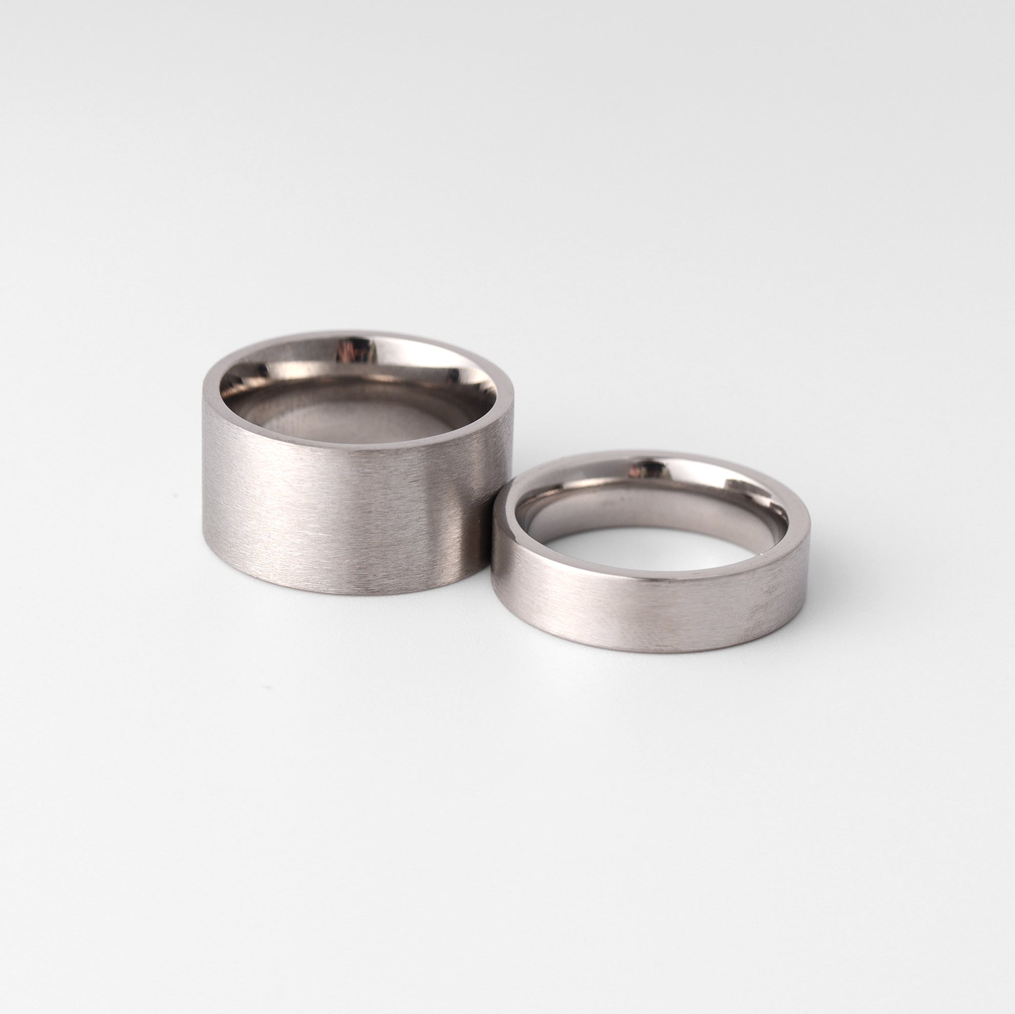 Stainless Steel Brushed Flat Edge Blank Ring