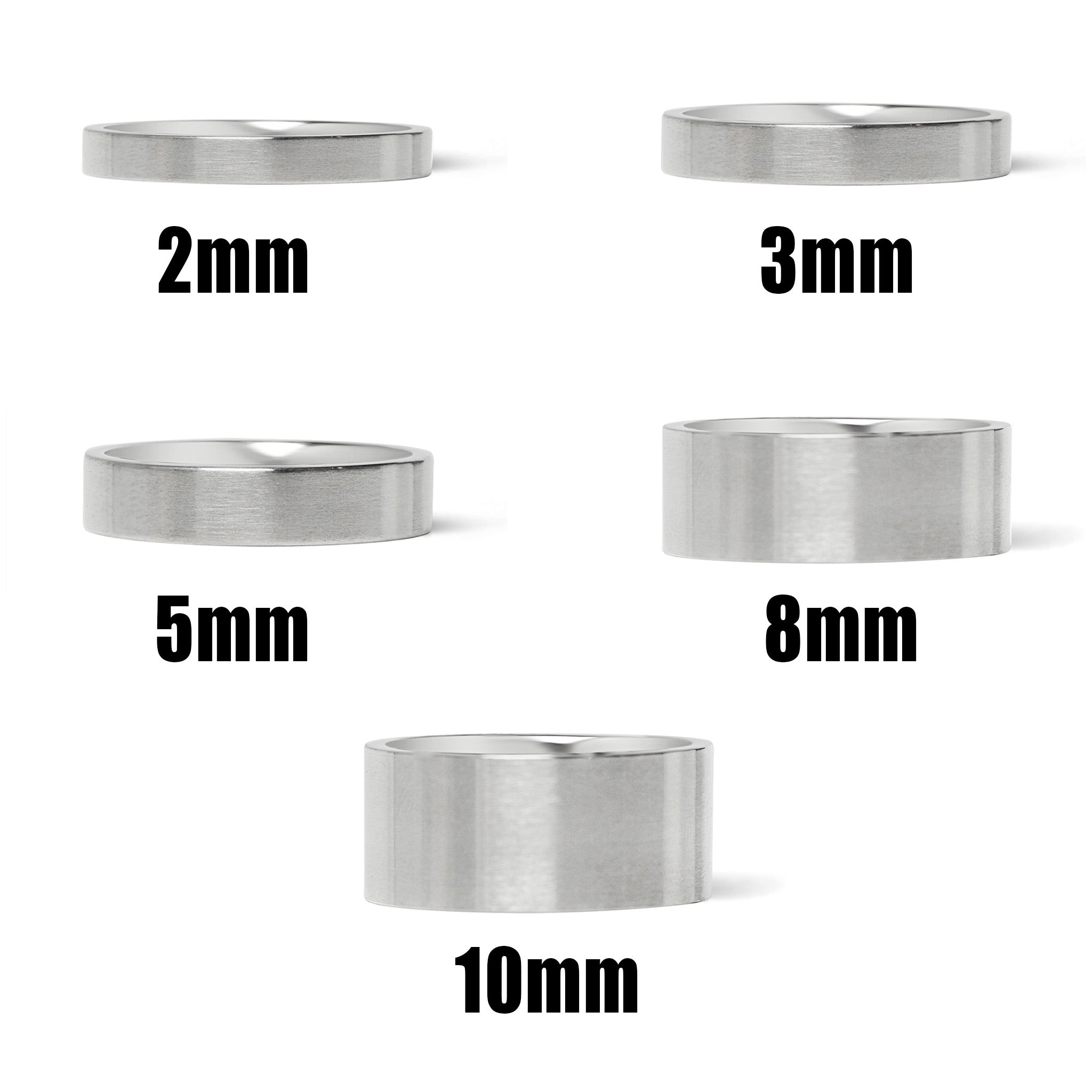Stainless Steel Brushed Flat Edge Blank Ring