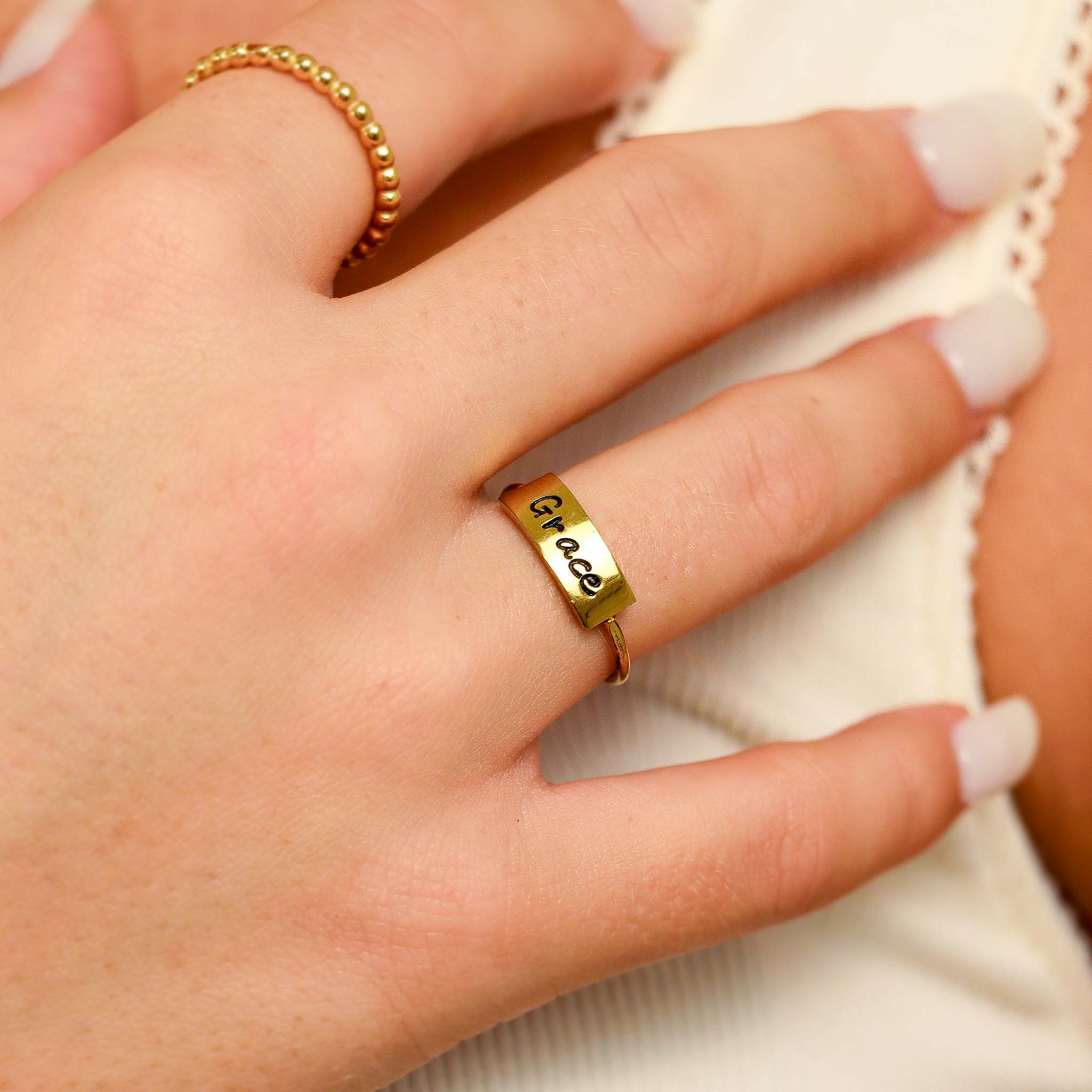 18K Gold PVD Stainless Steel Blank Stamping Ring